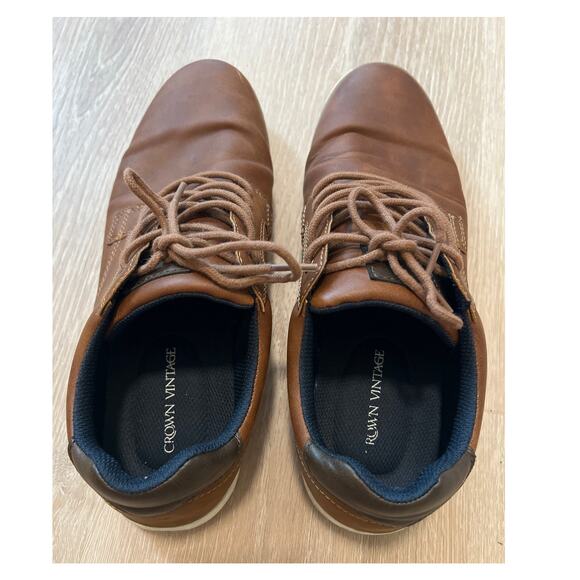 CROWN VINTAGE Men's Edsul Oxford Camel Brown Size 11 Medium Office Casual - Picture 6 of 7